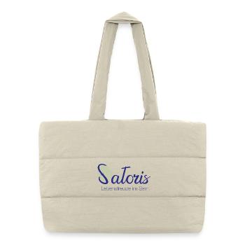 Satoris logo, la marque des personnes conscientes - Sac shopping matelassé - blanc naturel - Devant