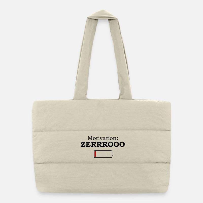 Motivation ZERRROOO - Conception de mèmes amusants Sac shopping matelassé
