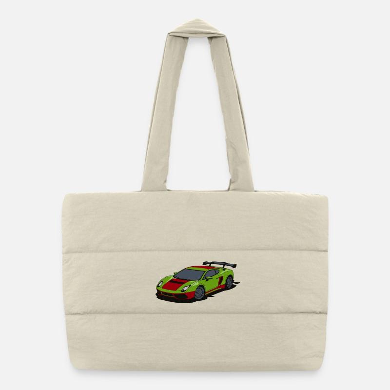 Neon Lime Sportscar Burst Sac shopping matelassé