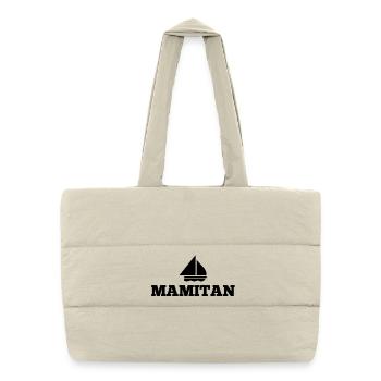 Mamitän Lustiges Wortspiel Kapitän Mama Anker - Puffer-Einkaufstasche - Naturweiß - Vorne