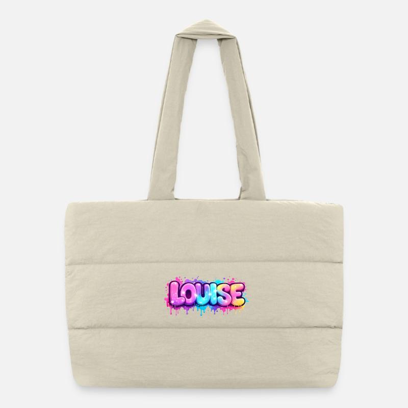 LOUISE GRAFFITI NAME FOR PERFECT GIFT PRINTABLE Puffer Shopping Bag