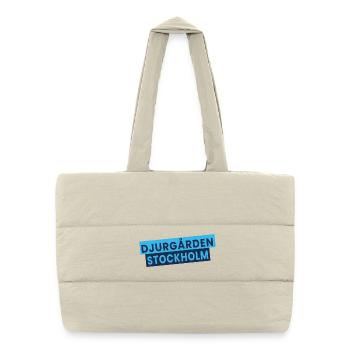 Djurgården Stockholm Text Block - Puffer Shopping Bag - natural - Front