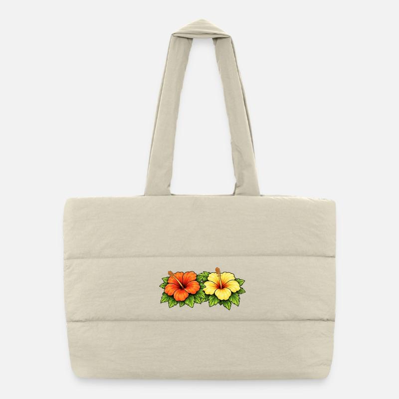 Hibiscus dans les fleurs tropicales Sac shopping matelassé