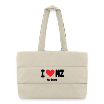 J’adore NZ Nouvelle-Zélandaise Fier Néo-Zélandais - Sac shopping matelassé - blanc naturel - Devant