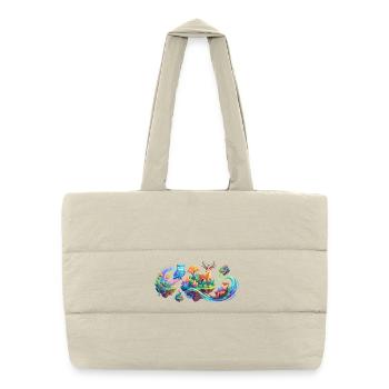 Motif des animaux de la forêt fantastique Rêve de la forêt fantastique - Sac shopping matelassé - blanc naturel - Devant