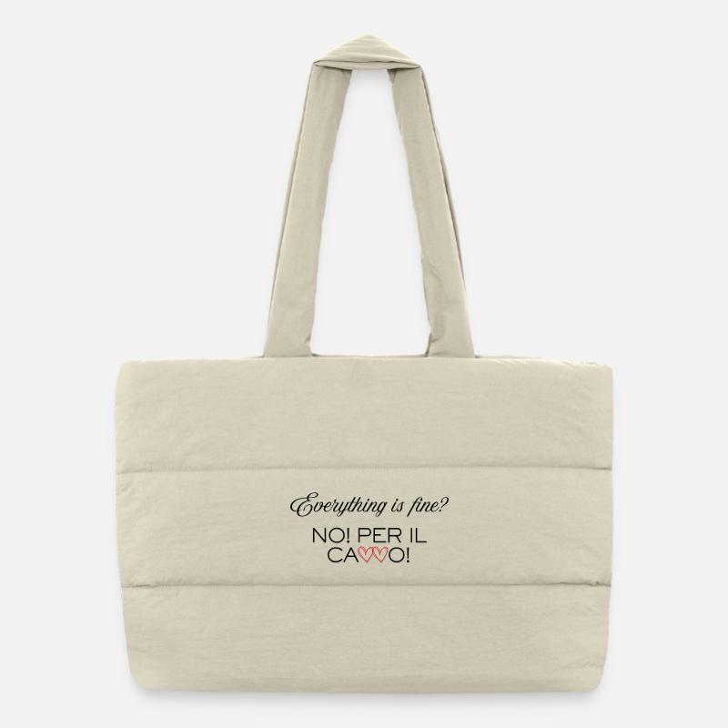 Everything_is_Fine - Puffer Shopping Bag - natural