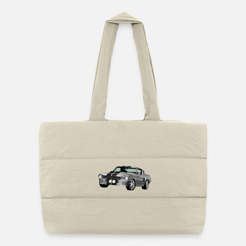 Auto - Puffer-Einkaufstasche - Naturweiß