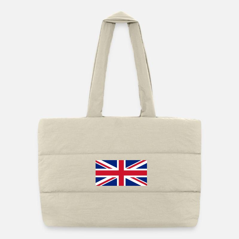 drapeau Angleterre - Sac shopping matelassé - blanc naturel