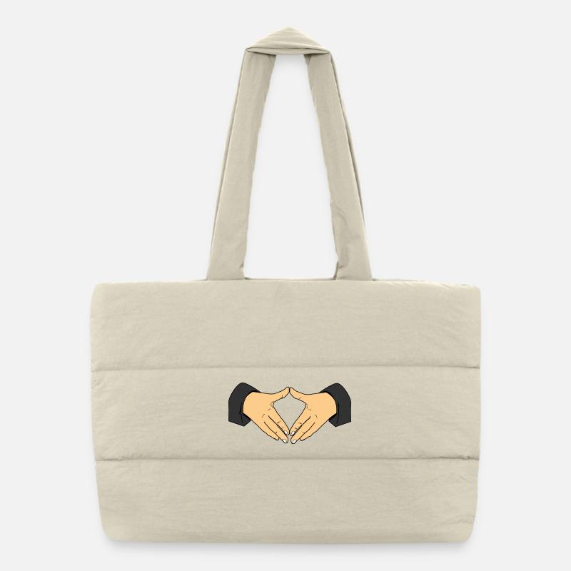 Diamond Hand Gesture – Merkel Hands Symbolic Gesture Puffer Shopping Bag
