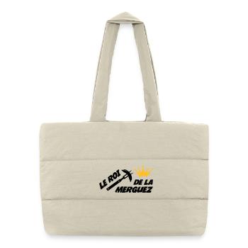 Le Roi de la Merguez ! - Sac shopping matelassé - blanc naturel - Devant