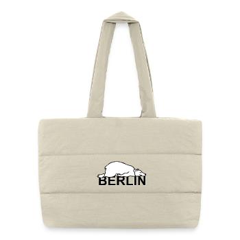 Berlin La paresseuse Paule Allemagne Berlin Bear - Sac shopping matelassé - blanc naturel - Devant