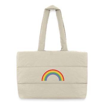 Regenbogen - Puffer-Einkaufstasche - Naturweiß - Vorne