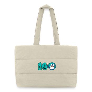 100th Birthday Anniversary Penguin - Puffer Shopping Bag - natural - Front