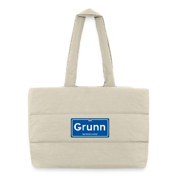 Grunn (Groningen) Ortsschild - Puffer-Einkaufstasche - Naturweiß - Vorne