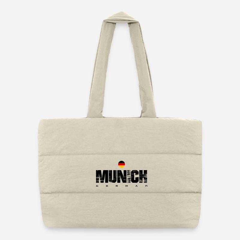 German Flag Circular Emblem Puffer Shopping Bag