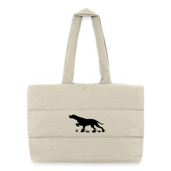 pointeur noir saillant - Sac shopping matelassé - blanc naturel - Devant