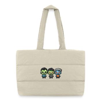 Zombies Halloween Bande dessinée mignonne - Sac shopping matelassé - blanc naturel - Devant