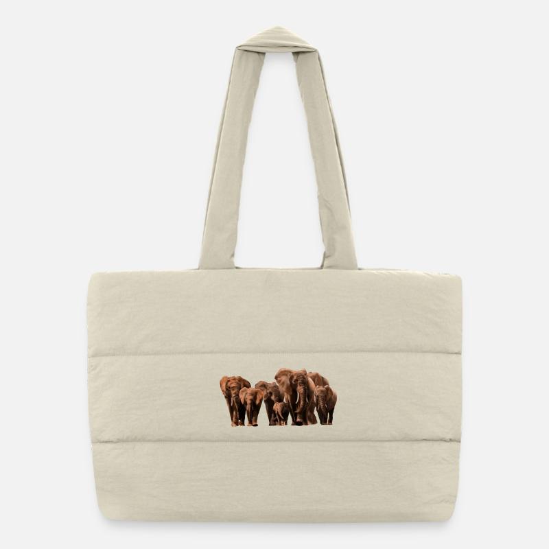 Coloriage éléphant du désert Sac shopping matelassé