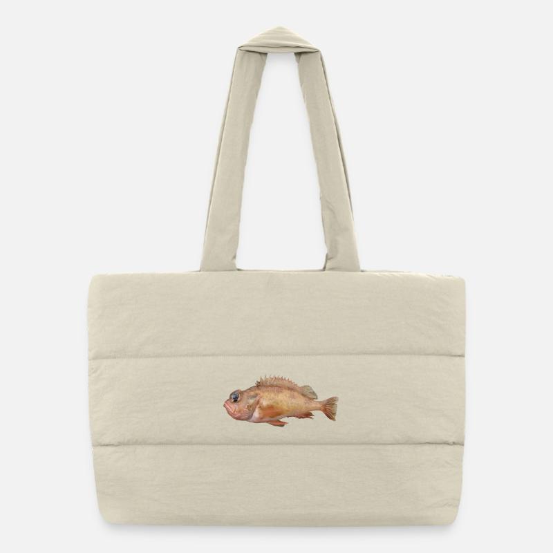 Poisson rouge Sac shopping matelassé