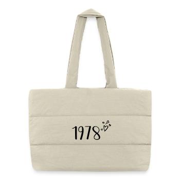 1978 - Sac shopping matelassé - blanc naturel - Devant