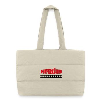 PUFFERKÜSSER - Sac shopping matelassé - blanc naturel - Devant