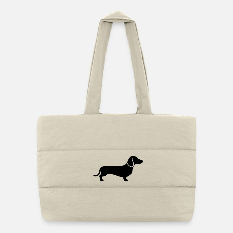 Dachshund Dachshund Dog Silhouette Vector Puffer Shopping Bag