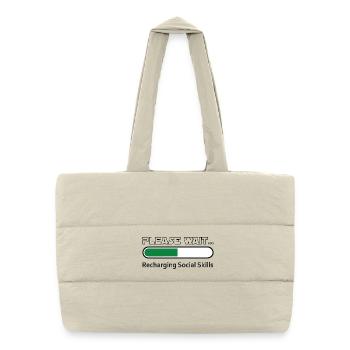 Recharging Social Skills - for white background - Puffer Shopping Bag - natural - Front