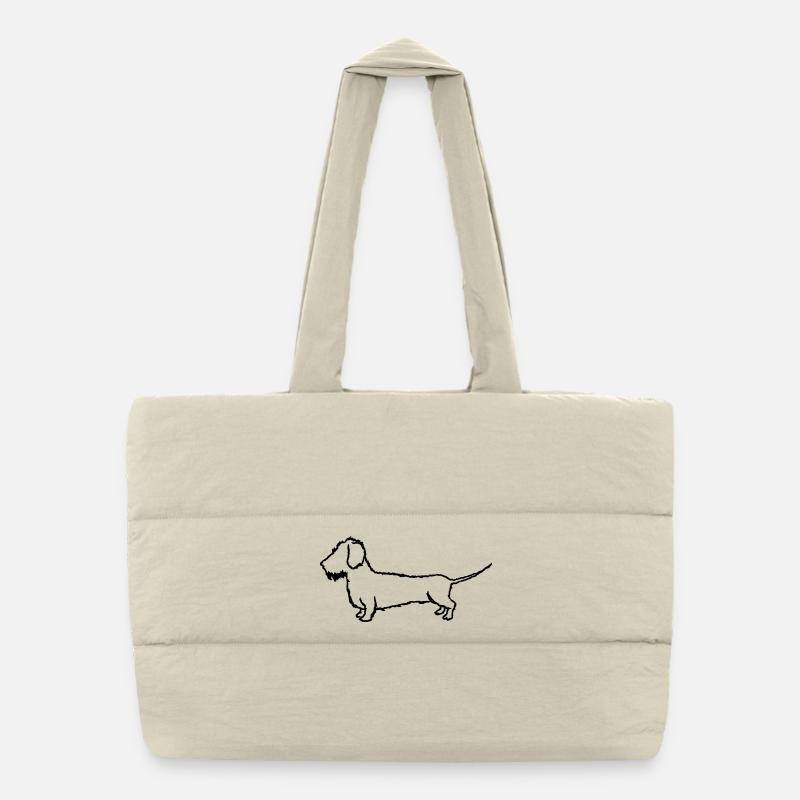 Dackel Rauhaardeckel Hundehalter Puffer-Einkaufstasche