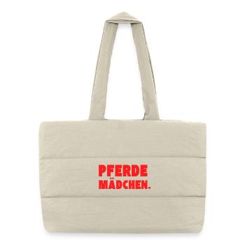 Pferdemädchen – Perfektes Geschenk für Pferdefans - Puffer-Einkaufstasche - Naturweiß - Vorne