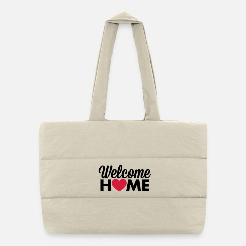 Welcome Home heart Puffer Shopping Bag