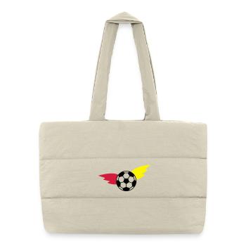 Soccer Flying Ball Flag Championship - Puffer Shopping Bag - natural - Front