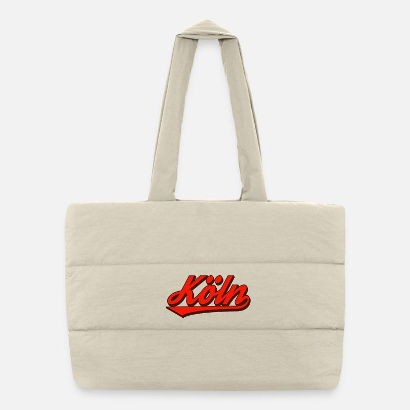 Köln Retro Script Logo Rot Puffer-Einkaufstasche