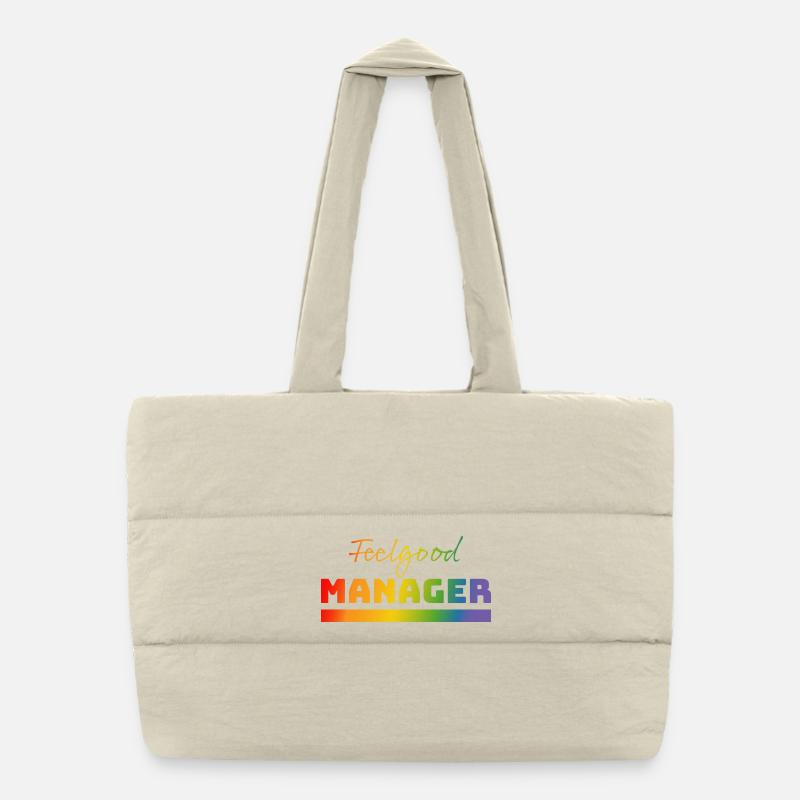Tshirt Feelgood Manager rainbow Puffer-Einkaufstasche