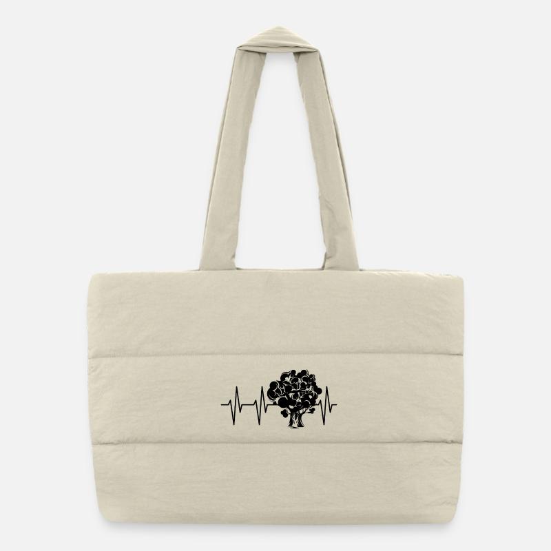Herzschlag Puls Baum Wald Illustration Logo icon Puffer-Einkaufstasche