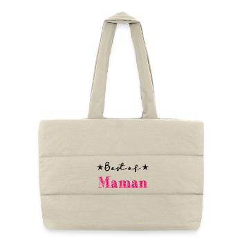 MUTTERTAG. HERZ. ALLES GUTE ZUM GEBURTSTAG. MAMA - Puffer-Einkaufstasche - Naturweiß - Vorne
