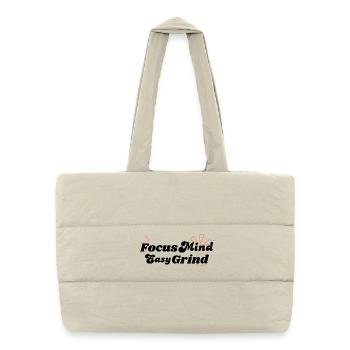 Design de typographie Bohème Vintage Retro Boho - Sac shopping matelassé - blanc naturel - Devant