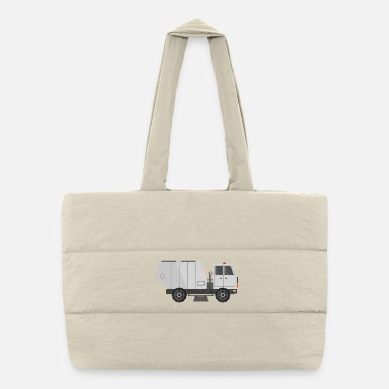 Street sweeper truck Puffer Shopping Bag