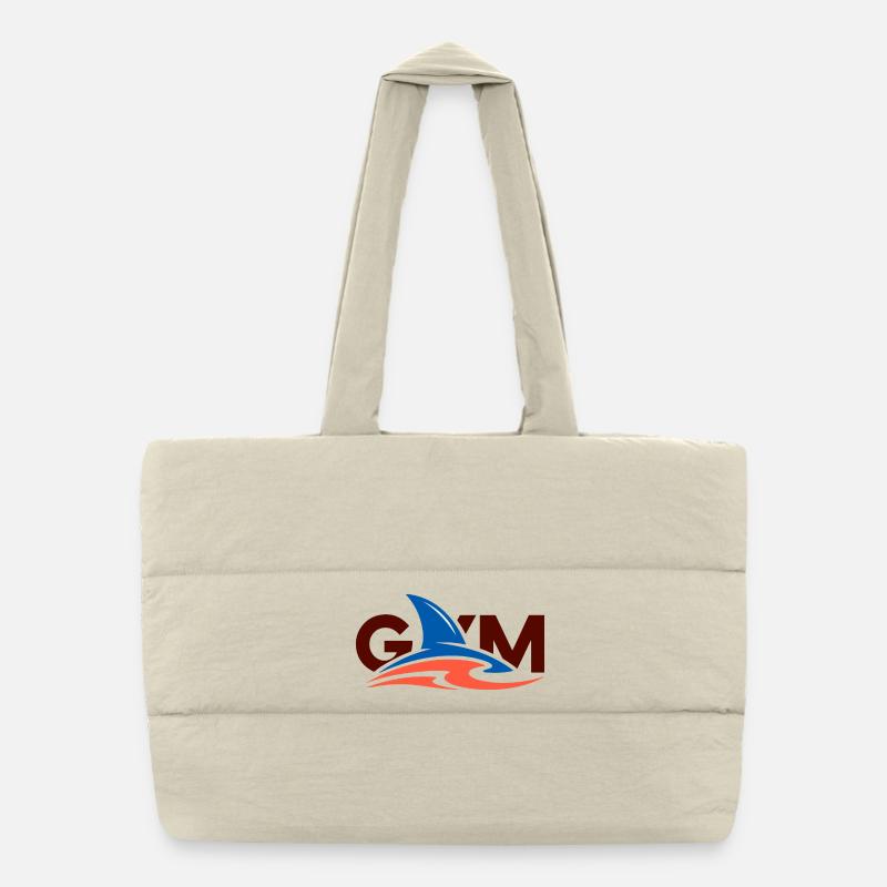 Wave Crest Gym-Logo Puffer-Einkaufstasche