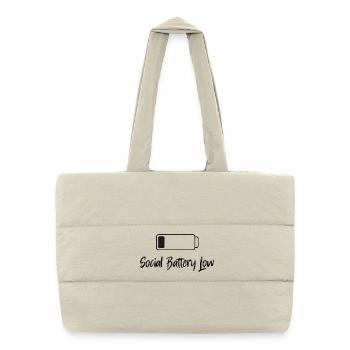 social battery low - Puffer Shopping Bag - natural - Front