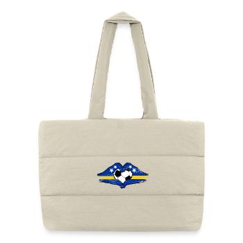 Curacao flag hands heart shape used - Puffer Shopping Bag - natural - Front