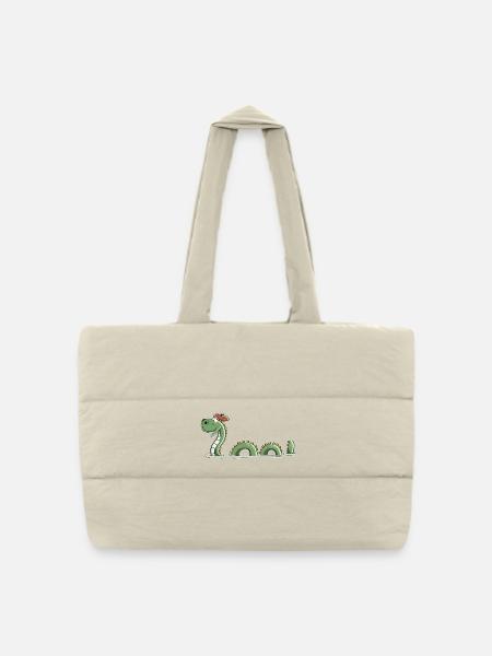 Nessie Seeungeheuer In Schottland - Comic - Fun - Gesteppte Shopping Bag - Naturweiß