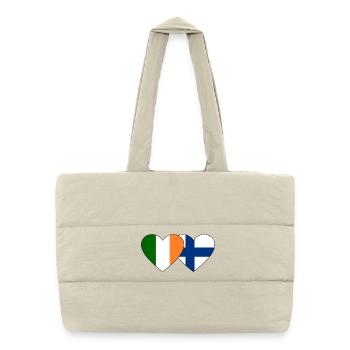 Irland Finnland Flagge Herz - Gesteppte Shopping Bag - Naturweiß - Vorne