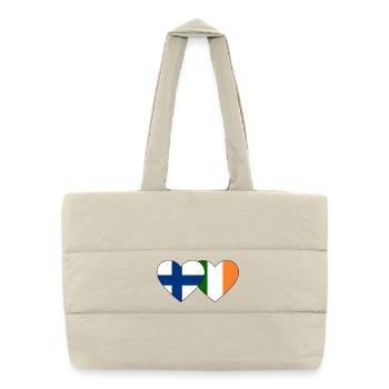 Finland Ireland Flag Heart - Puffer Shopping Bag - natural - Front