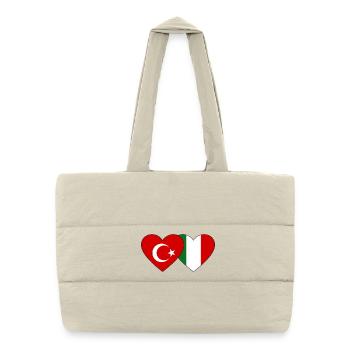 Turkey Italy Flag Heart - Puffer Shopping Bag - natural - Front