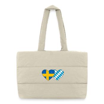 Suède Bavière Drapeau Coeur Utilisé - Sac shopping matelassé - blanc naturel - Devant