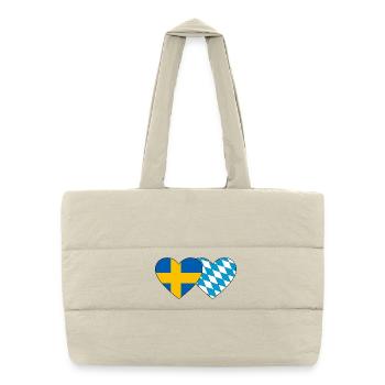 Suède Bavière Drapeau Coeur - Sac shopping matelassé - blanc naturel - Devant