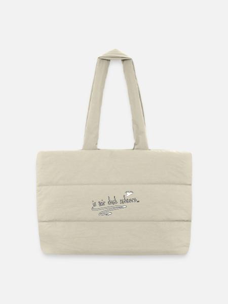 is mir doch schnurz - Sächsisch - Spruch - Gesteppte Shopping Bag - Naturweiß