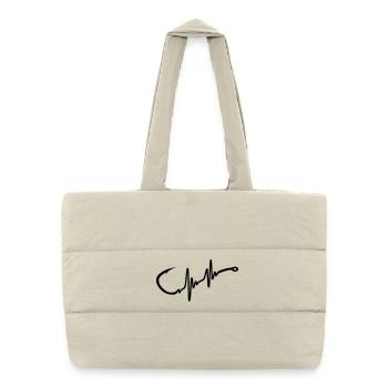 Fishing Hook Heartbeat - Puffer Shopping Bag - natural - Front