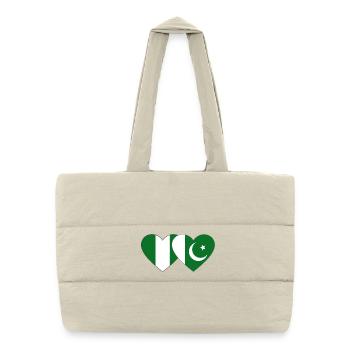 Nigeria Pakistan Drapeau Coeur - Sac shopping matelassé - blanc naturel - Devant