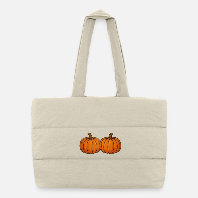 Two pumpkins in the autumn light Puffer Shopping Bag